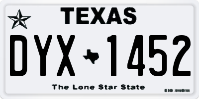TX license plate DYX1452