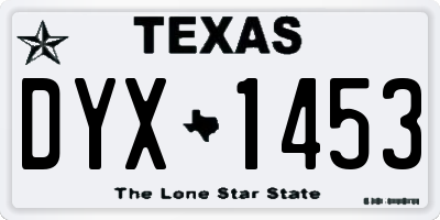 TX license plate DYX1453