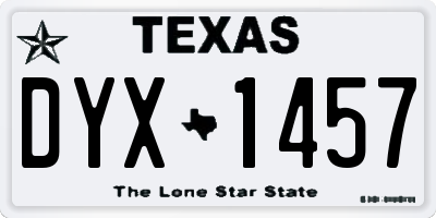 TX license plate DYX1457