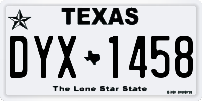 TX license plate DYX1458