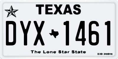 TX license plate DYX1461