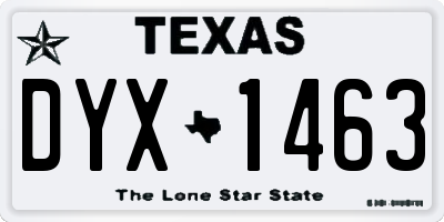 TX license plate DYX1463