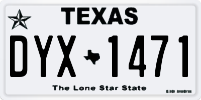 TX license plate DYX1471