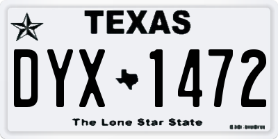 TX license plate DYX1472