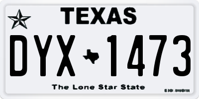 TX license plate DYX1473