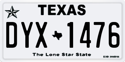 TX license plate DYX1476