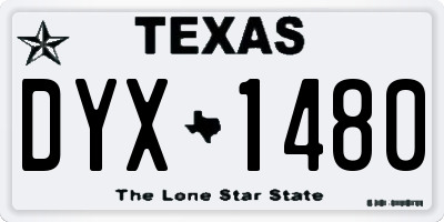 TX license plate DYX1480