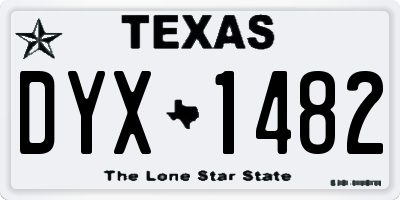 TX license plate DYX1482