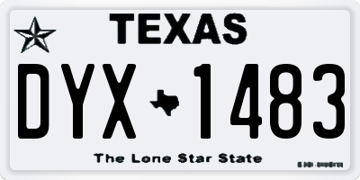 TX license plate DYX1483
