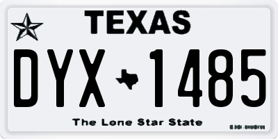 TX license plate DYX1485