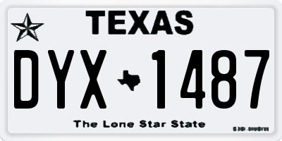 TX license plate DYX1487