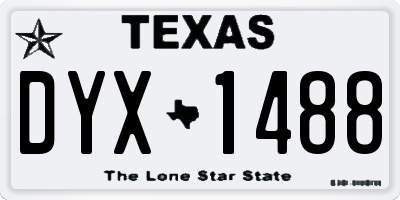 TX license plate DYX1488