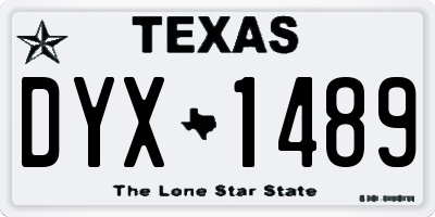 TX license plate DYX1489