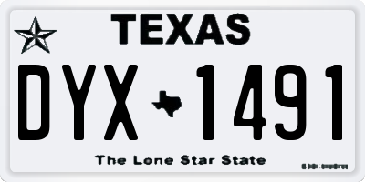 TX license plate DYX1491