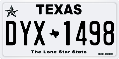 TX license plate DYX1498