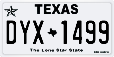 TX license plate DYX1499