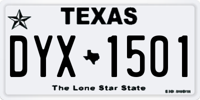 TX license plate DYX1501