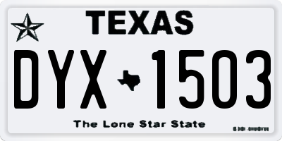 TX license plate DYX1503