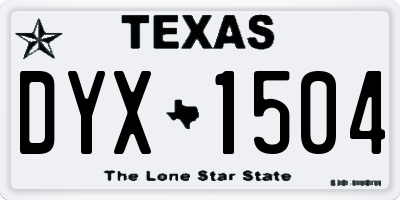 TX license plate DYX1504