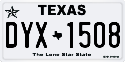 TX license plate DYX1508