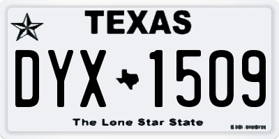 TX license plate DYX1509