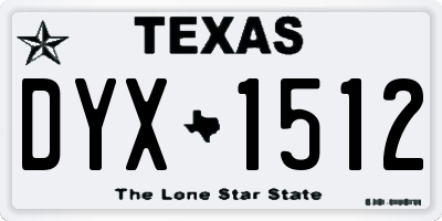 TX license plate DYX1512