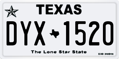 TX license plate DYX1520