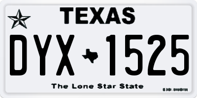 TX license plate DYX1525
