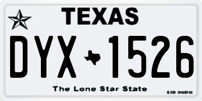 TX license plate DYX1526