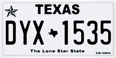 TX license plate DYX1535