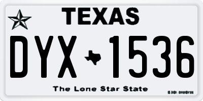 TX license plate DYX1536