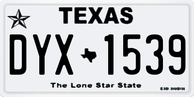 TX license plate DYX1539