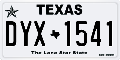 TX license plate DYX1541