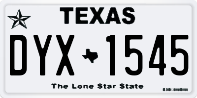 TX license plate DYX1545