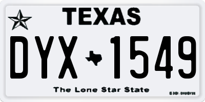 TX license plate DYX1549