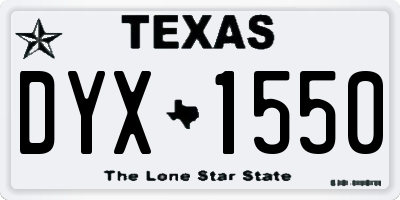 TX license plate DYX1550