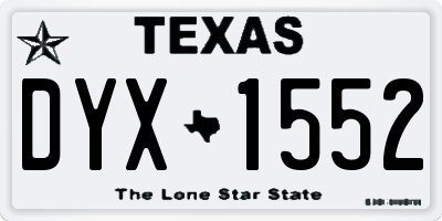 TX license plate DYX1552