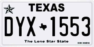 TX license plate DYX1553