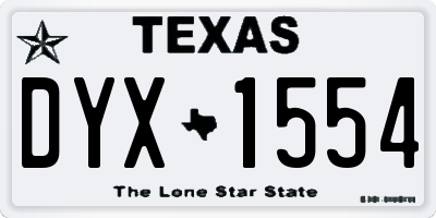 TX license plate DYX1554