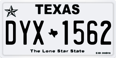 TX license plate DYX1562
