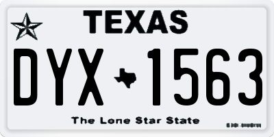 TX license plate DYX1563