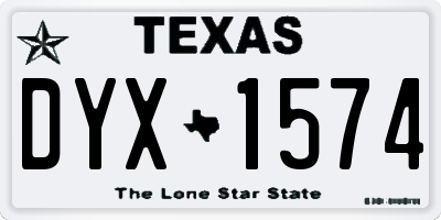 TX license plate DYX1574