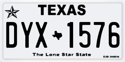 TX license plate DYX1576