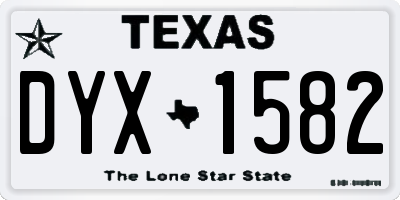 TX license plate DYX1582