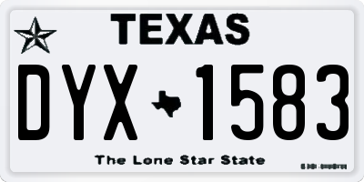 TX license plate DYX1583