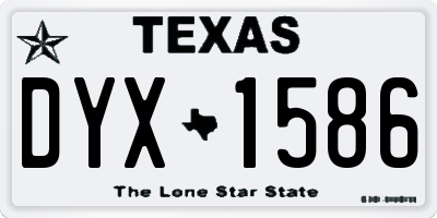 TX license plate DYX1586
