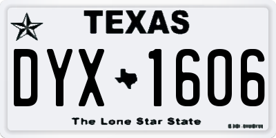 TX license plate DYX1606