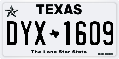 TX license plate DYX1609
