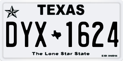 TX license plate DYX1624