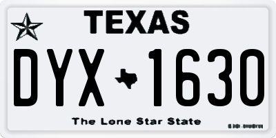 TX license plate DYX1630